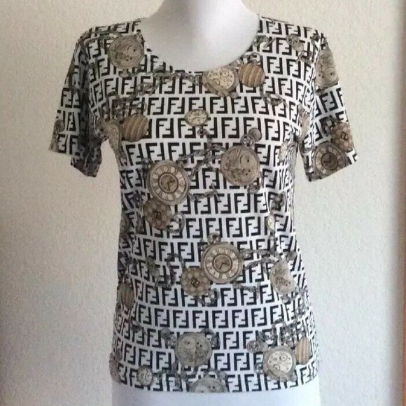 Fendi Tops - FENDI Top FF Logo Pocket Watches Sz Sm Auth Italy